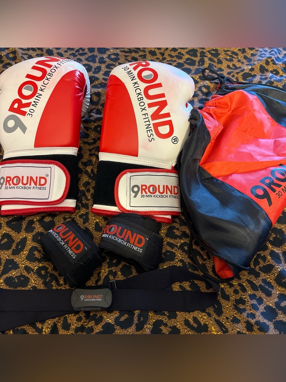 Boxing Glove Set with Black Wraps